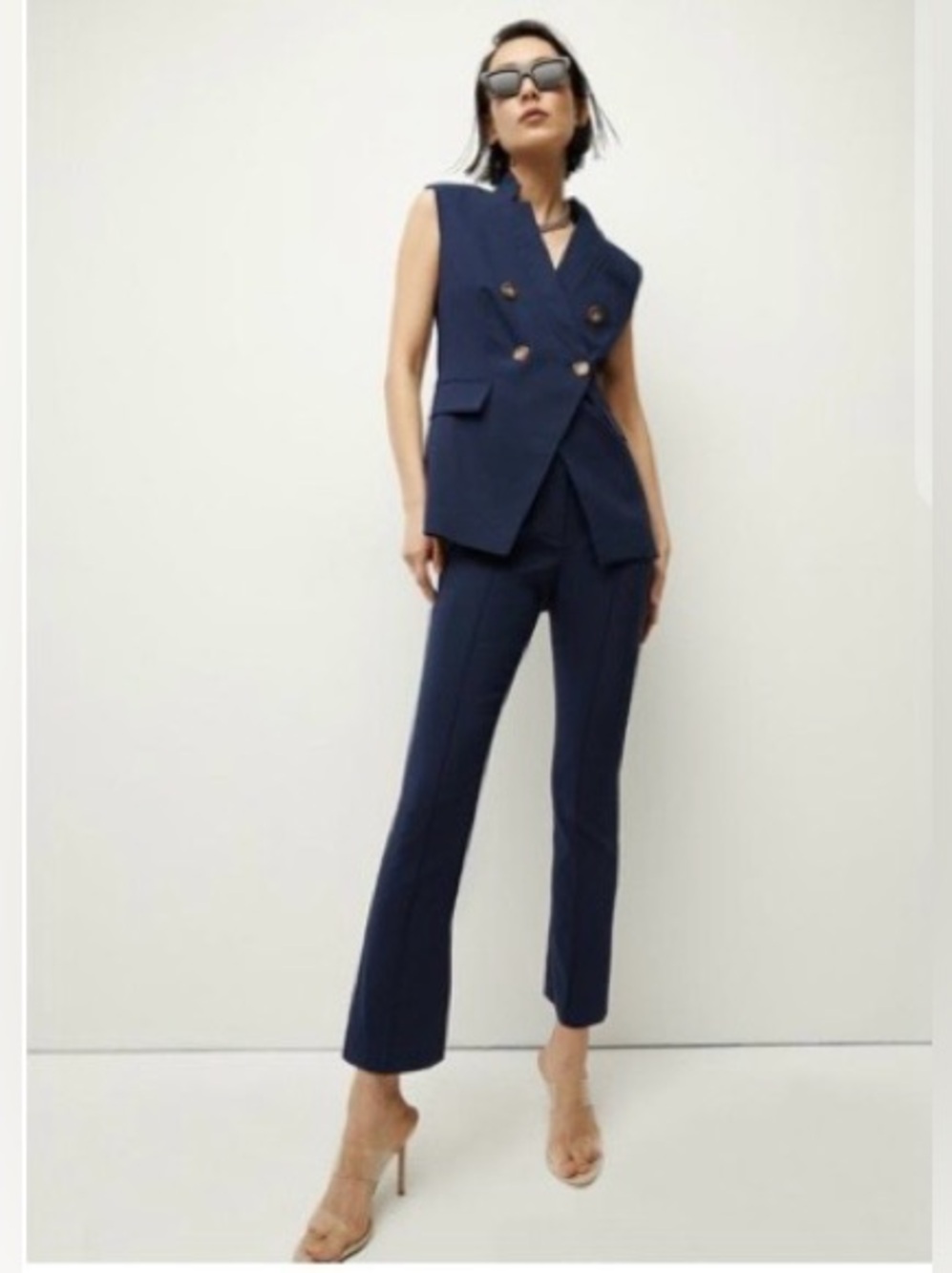 Veronica Beard designer luxury dell pant in marine blue navy sz 8 2307SU5460346